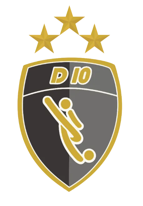 Escudo de D10 Football Club con tres estrellas